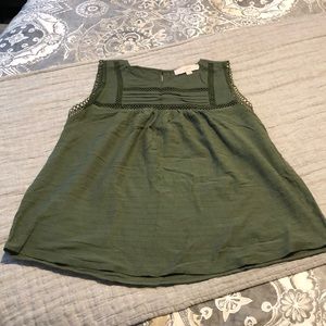 Loft lace trim tank top